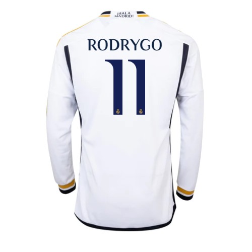 Fotballdrakt Herre Real Madrid Rodrygo Goes #11 Hjemmedrakt 2023-24 Langermet